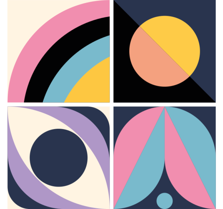 Modernus padėkliukas geometrinių spalvų blokai - „Tenstickers“