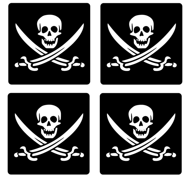 Piratų „jolly roger geek“ padėkliukai - „Tenstickers“