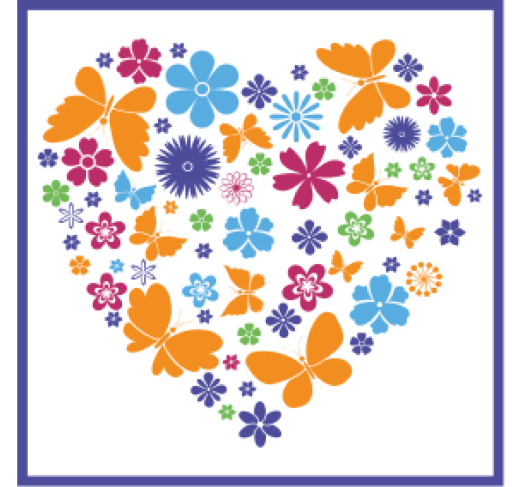 Modernus padėkliukas gėlių Širdies kompozicija - „Tenstickers“