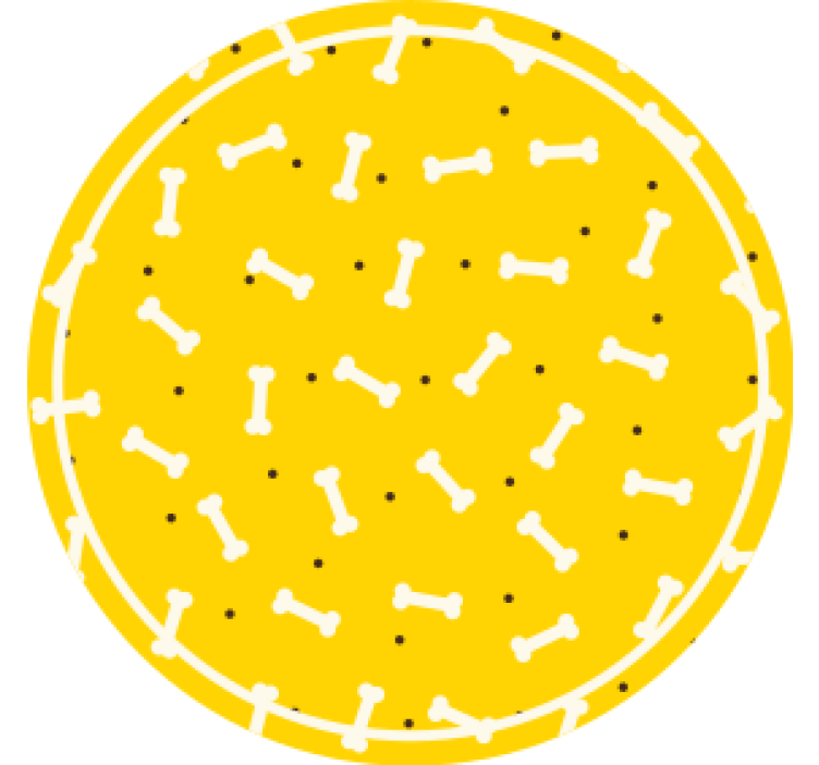 Geek padėkliukas su kaulinio rašto apvalus - „Tenstickers“