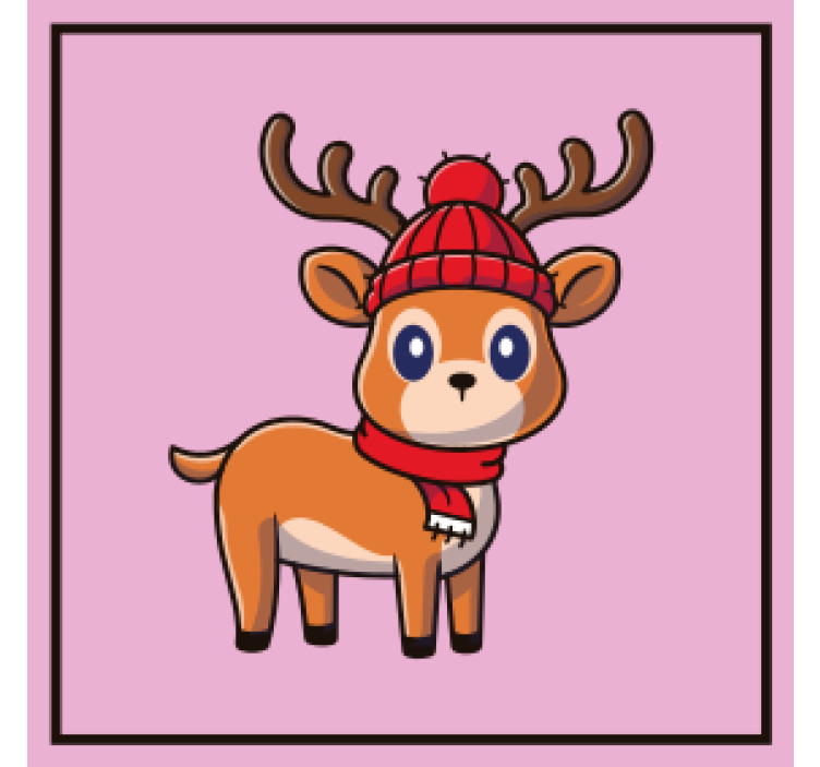 Helovino padėkliukas mielas elnias su šaliku - „Tenstickers“