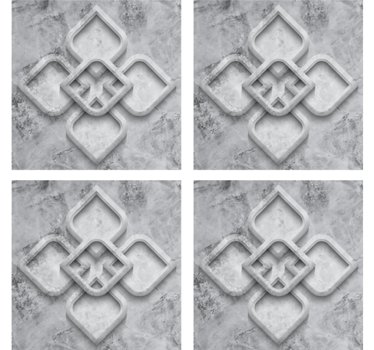 Pilki 3d geometriniai akmens plytelių padėkliukai - „Tenstickers“