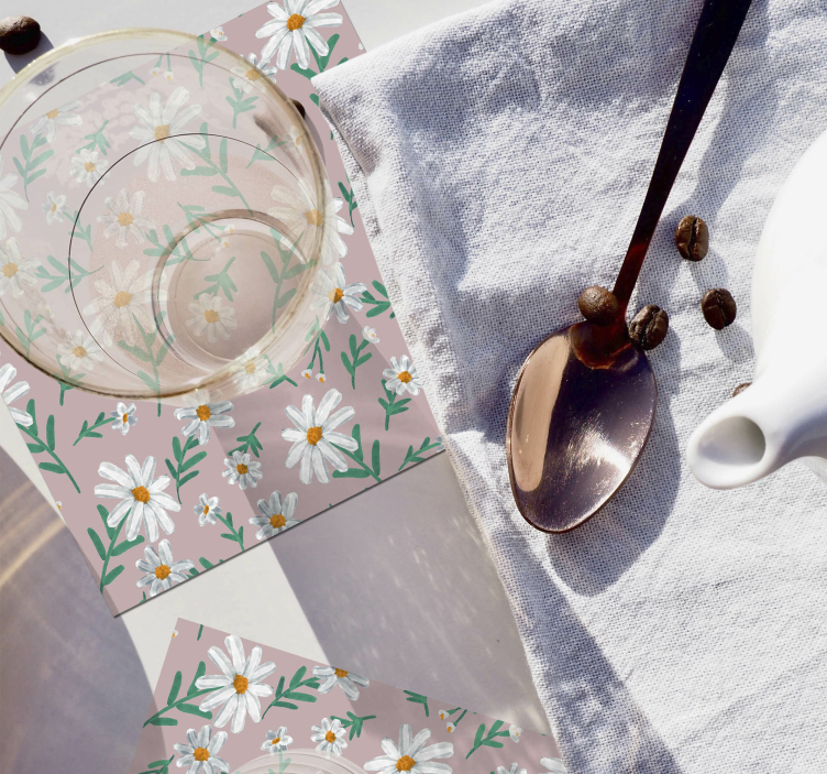 70-ųjų gėlių ramunių padėkliukai - „Tenstickers“