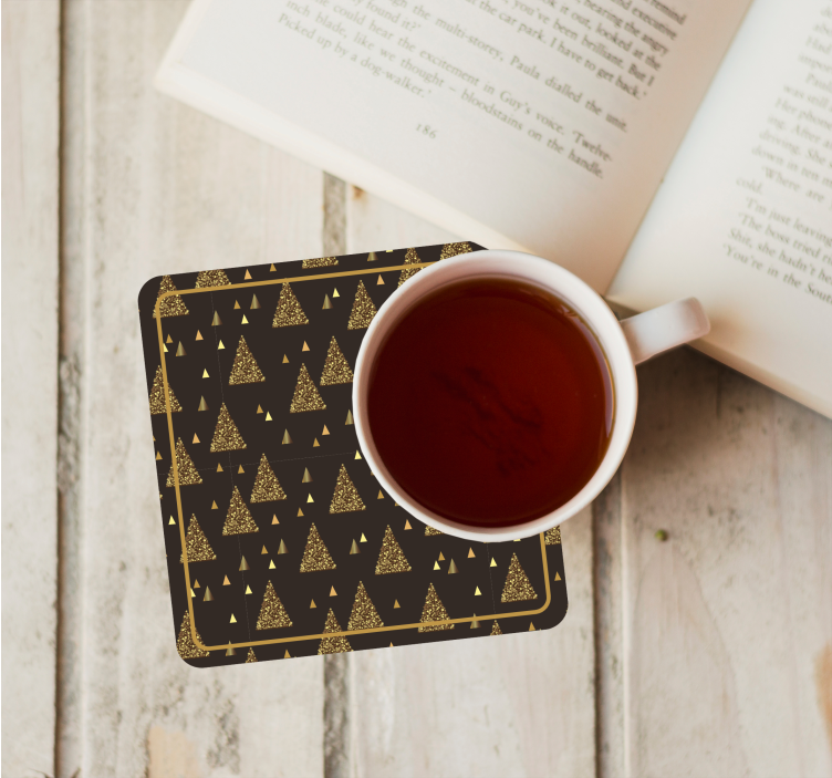 Elegantiškas auksinių kalėdų eglučių padėkliukas - „Tenstickers“