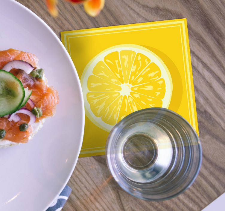 Geltonos citrinos griežinėlis citrusų padėkliukas - „Tenstickers“