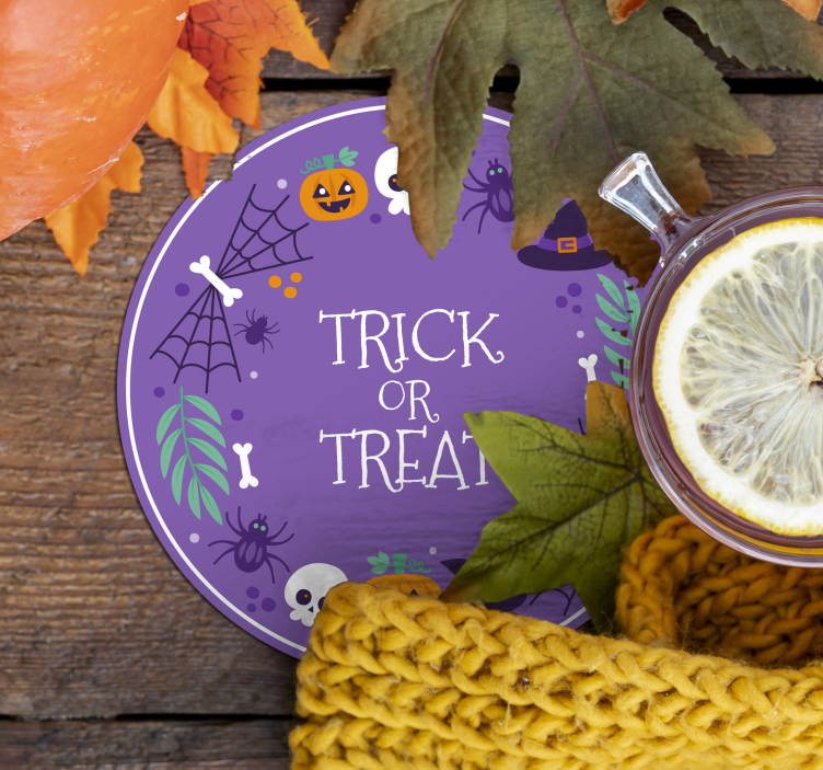 Helovinas spalvingas helovyno gėrimų padėkliukas - „Tenstickers“