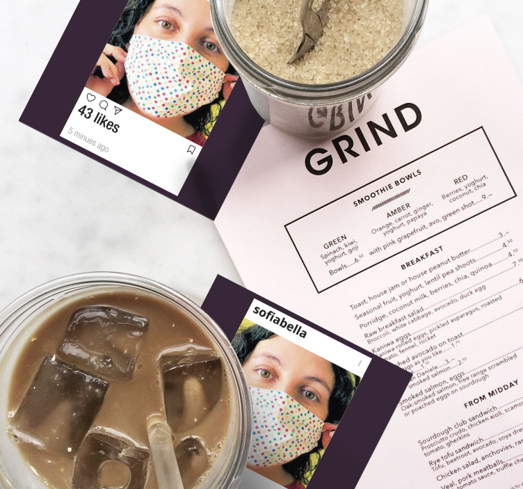 „instagram“ su pasirinktiniais nuotraukų ir teksto padėkliais - „Tenstickers“