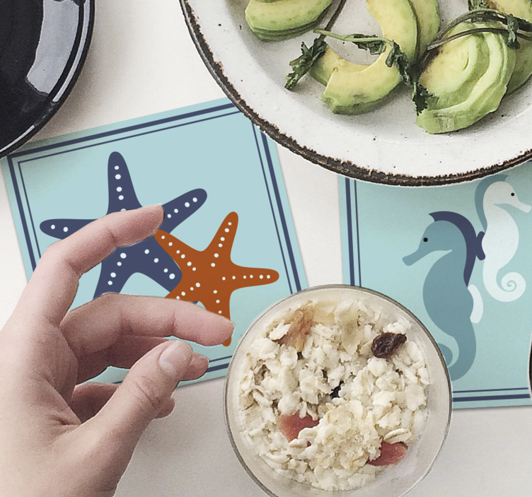 Jūrinio stiliaus jūrų gyvenimo padėkliukai - „Tenstickers“