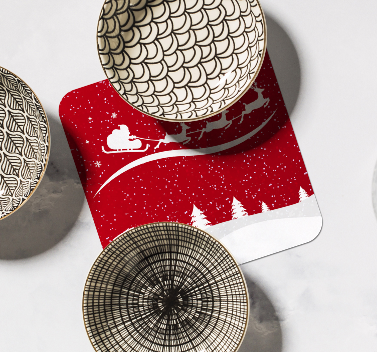 Kalėdinių bangų gėrimų padėkliukai - „Tenstickers“