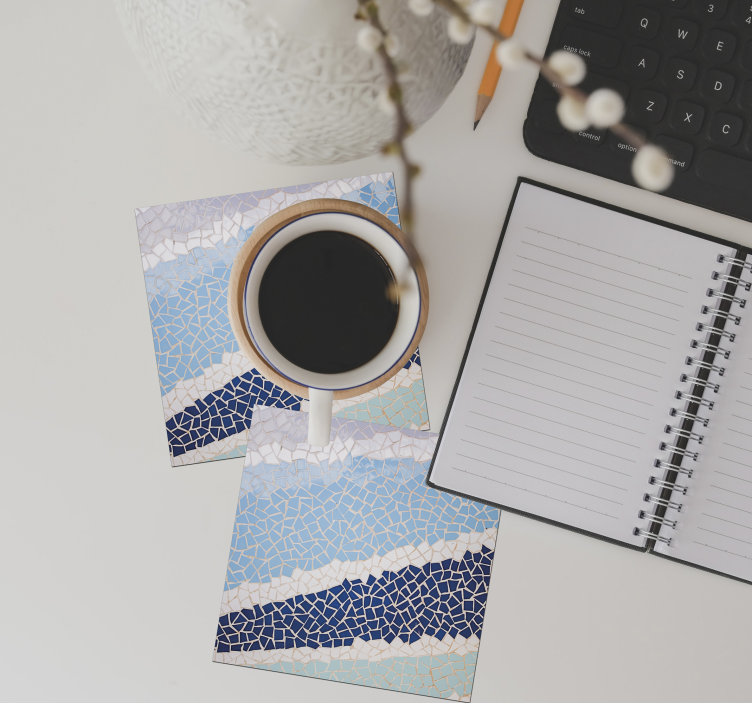 Mėlynos mozaikos plytelės plytelių padėkliukai - „Tenstickers“