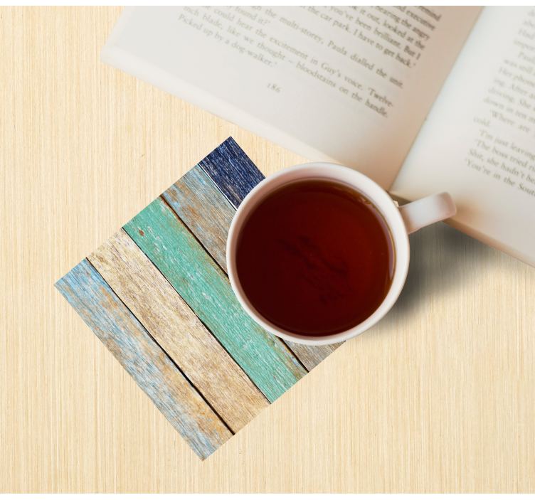 Padengtas mėlynos medienos tekstūros Padėkliukai - „Tenstickers“