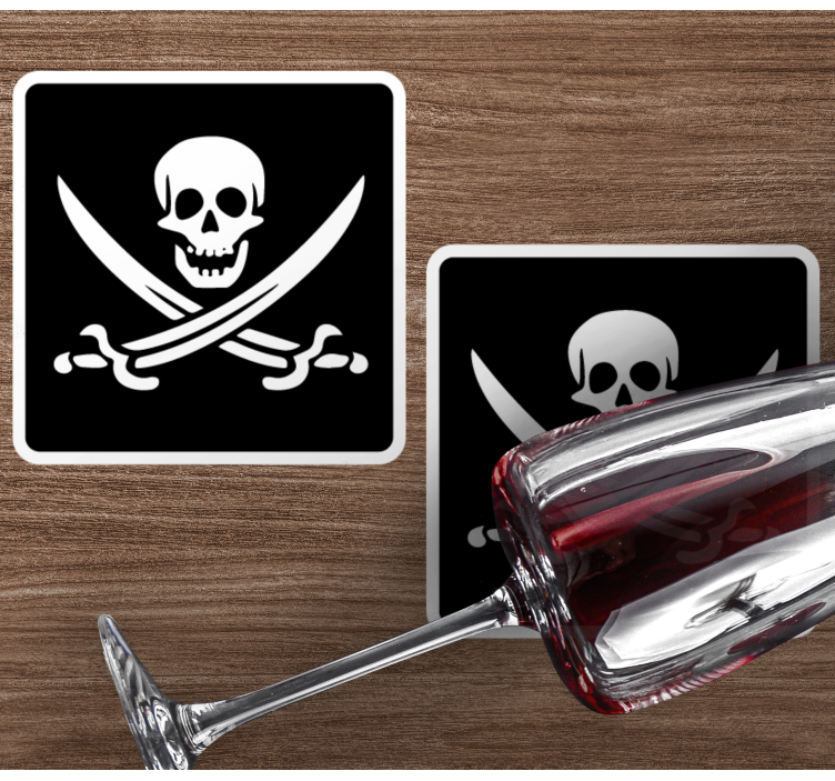 Piratų „jolly roger geek“ padėkliukai - „Tenstickers“