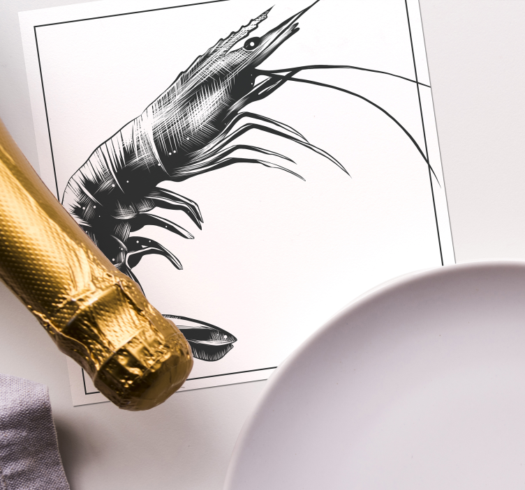 Gražus rankomis nupieštas krevečių padėkliukas - „Tenstickers“