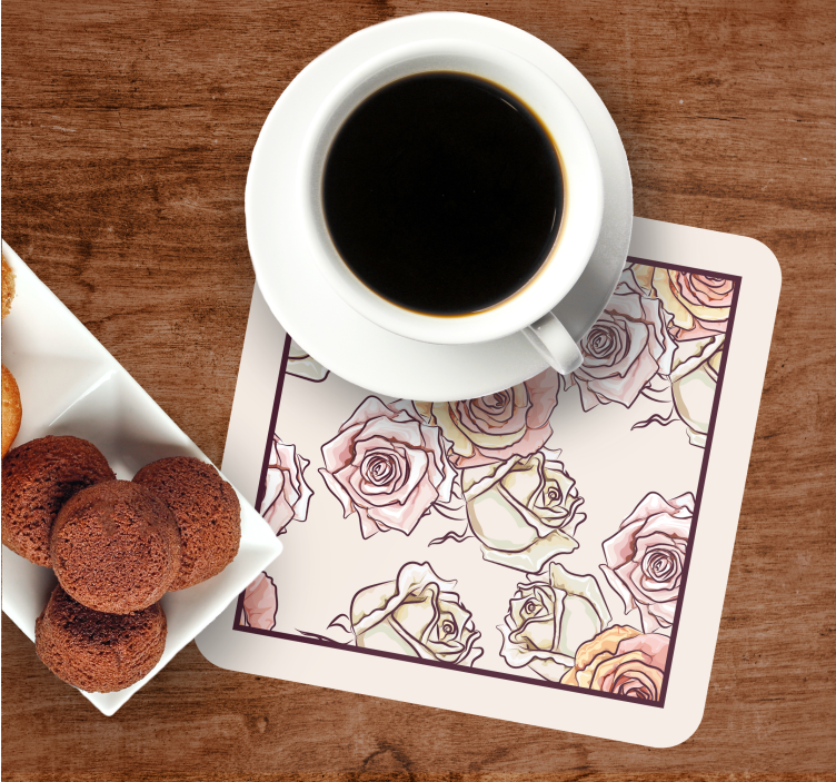 Rožių raštas anglų stiliaus senoviniai padėkliukai - „Tenstickers“