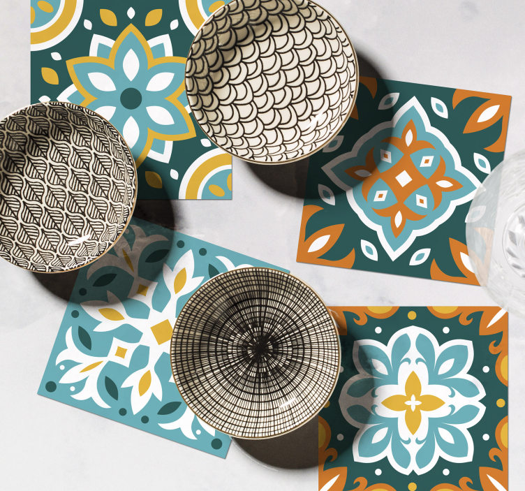 Spalvingų ornamentų plytelių padėkliukai - „Tenstickers“