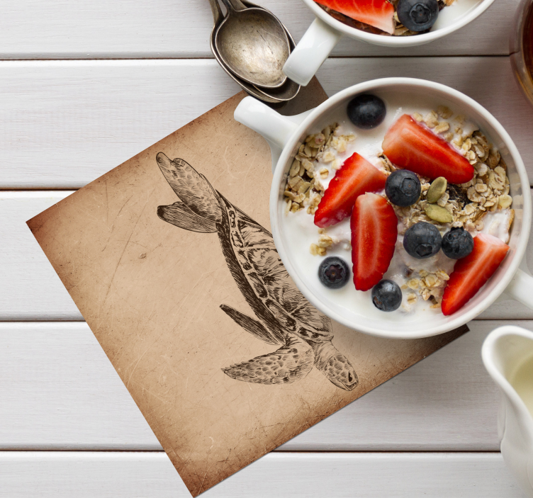 Vėžlys iliustracija derliaus padėkliukas - „Tenstickers“