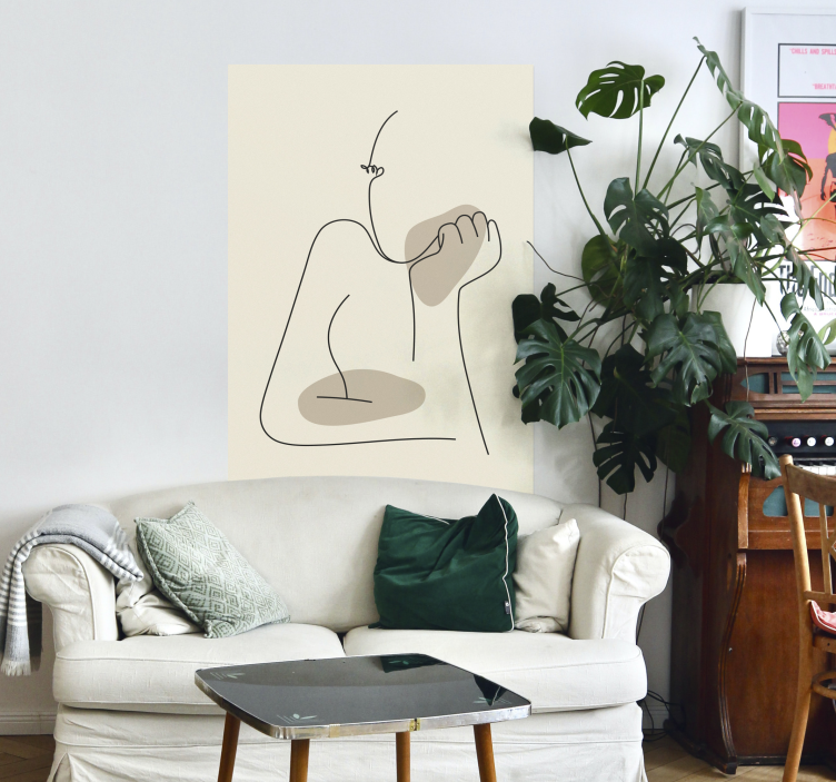 Abstraktus linijinio meno priekinis plakatas - „Tenstickers“