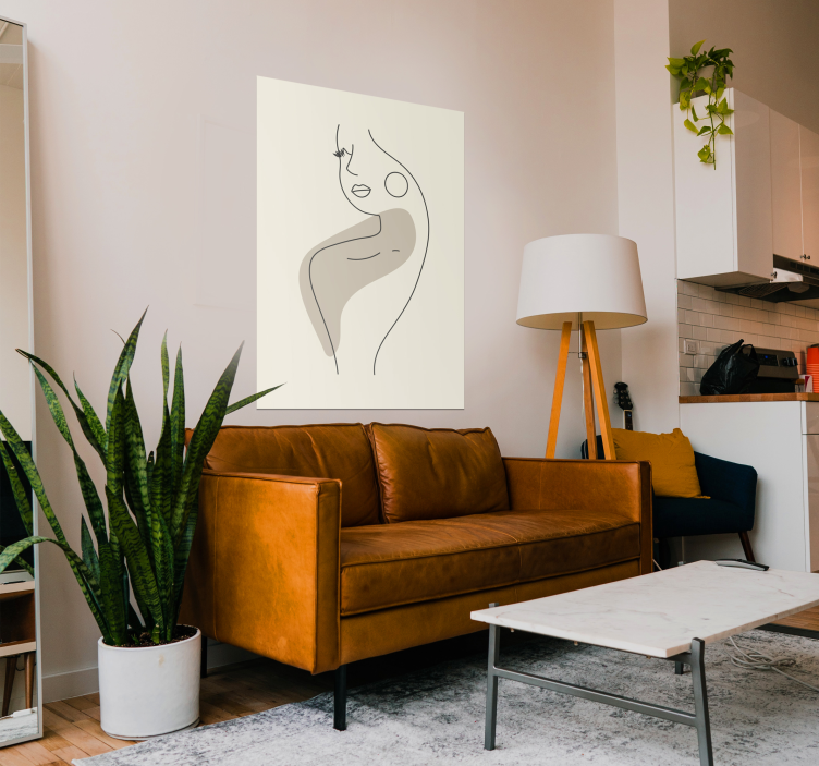 Abstraktus linijinio meno profilio plakatas - „Tenstickers“