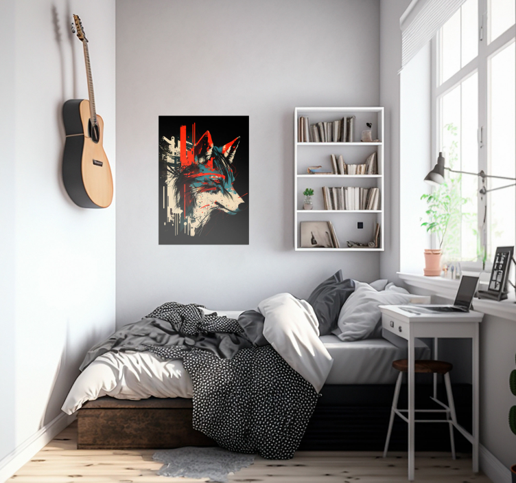 Abstraktus vilko meno plakatas sienai - „Tenstickers“