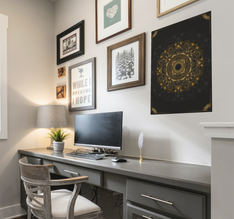 Juodo mandalos drugelio plakatas - „Tenstickers“