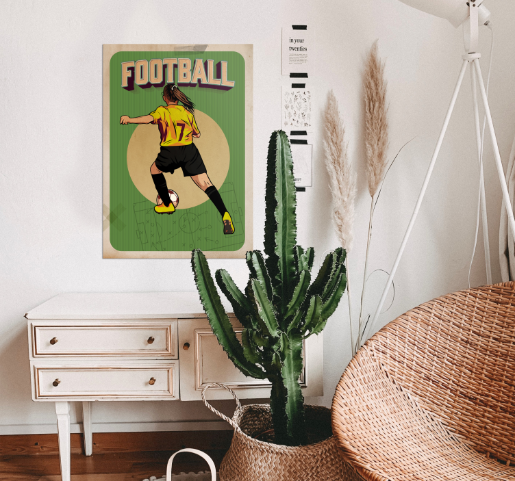 Moterų futbolo retro plakatas - „Tenstickers“