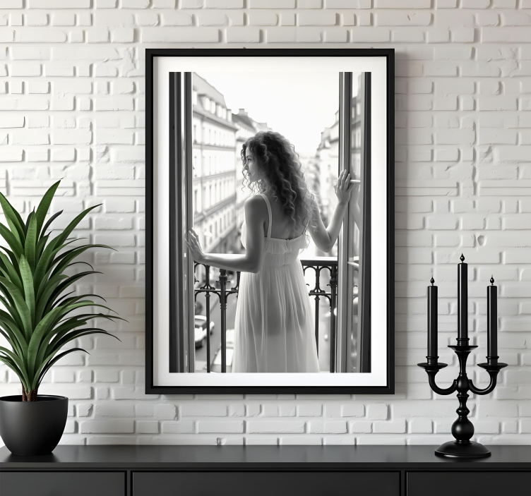 Ponia ryte realistinis foto plakatas - „Tenstickers“