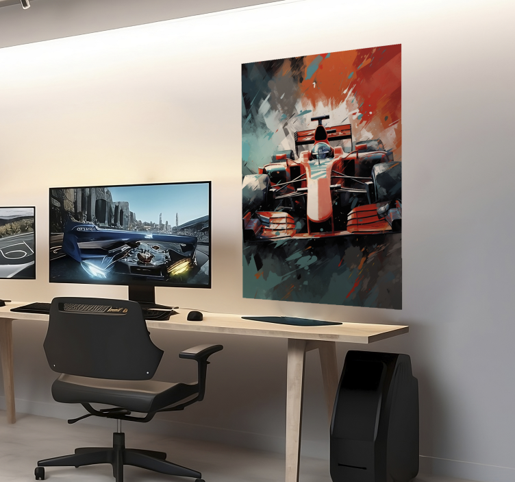 Raudonas automobilis Plakatai F1 - „Tenstickers“