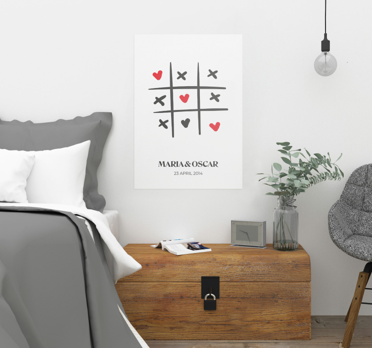 Tic tac toe love tinkinamas plakatas - „Tenstickers“