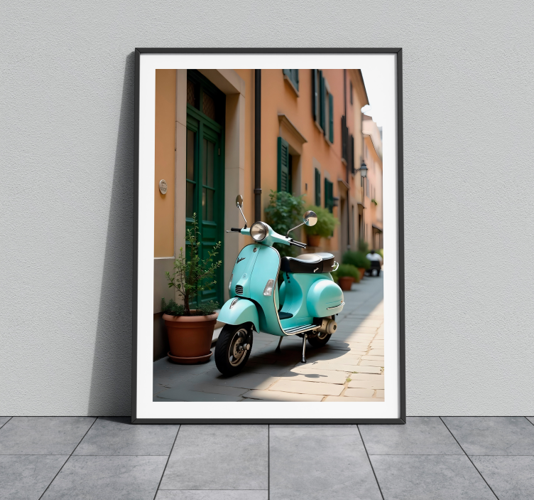 vespa dviratis realistinis foto plakatas - „Tenstickers“