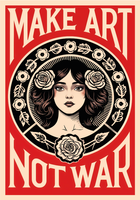 make art not war Plakatai menas - „Tenstickers“