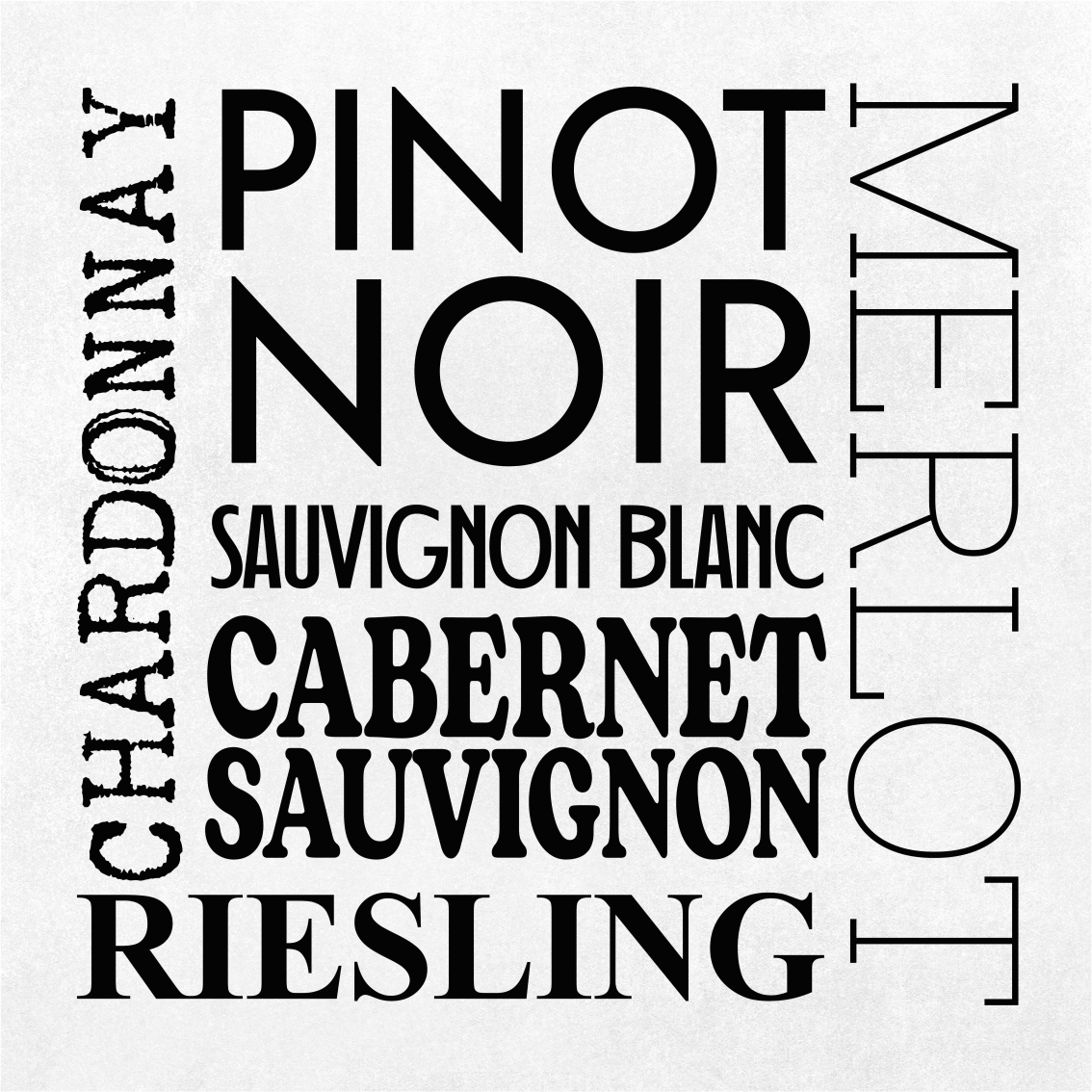 Plakatai virtuvė vyno tipai - „Tenstickers“