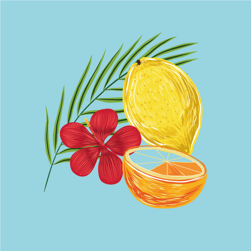 Plakatai virtuvė pastelinių citrinų vaisių dizainas - „Tenstickers“