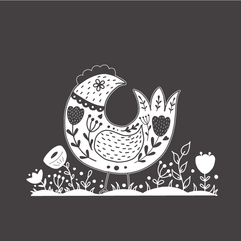 Plakatai virtuvė didžiuojasi vištos su lenkų gėlių raštu - „Tenstickers“