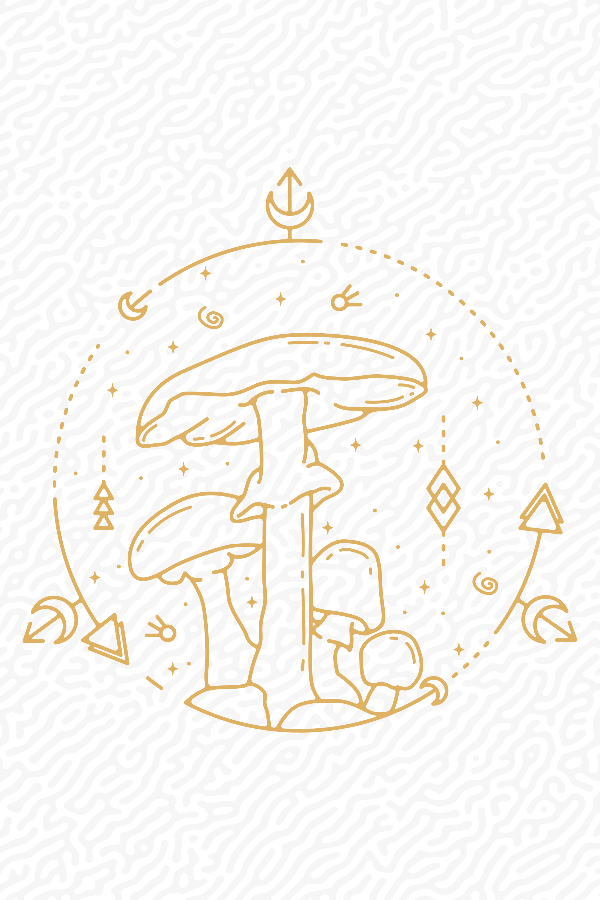 Plakatai virtuvė geometrinių grybų monoline dizainas - „Tenstickers“