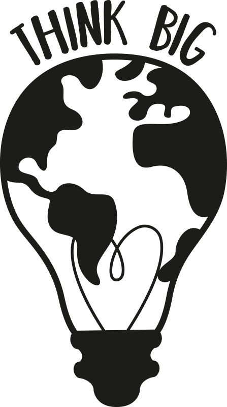 Plakatai biuras mąstyk dideliu su pasaulio žemėlapiu - „Tenstickers“