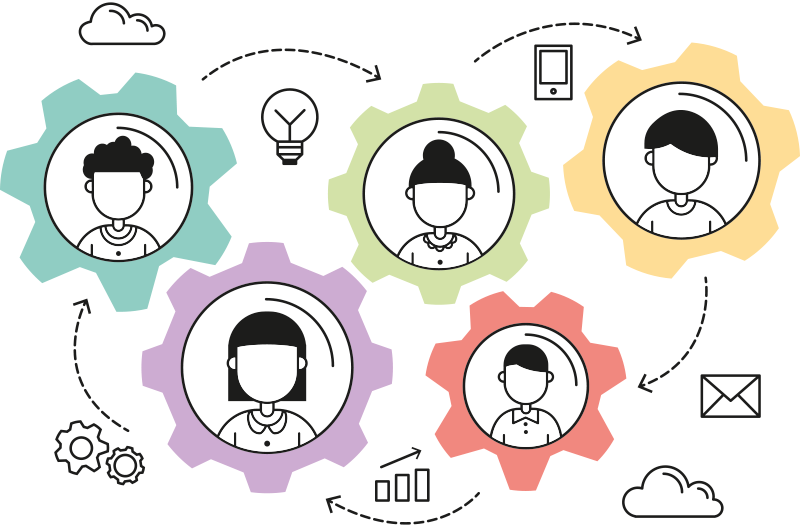 Plakatai biuras komandinio darbo variklis - „Tenstickers“