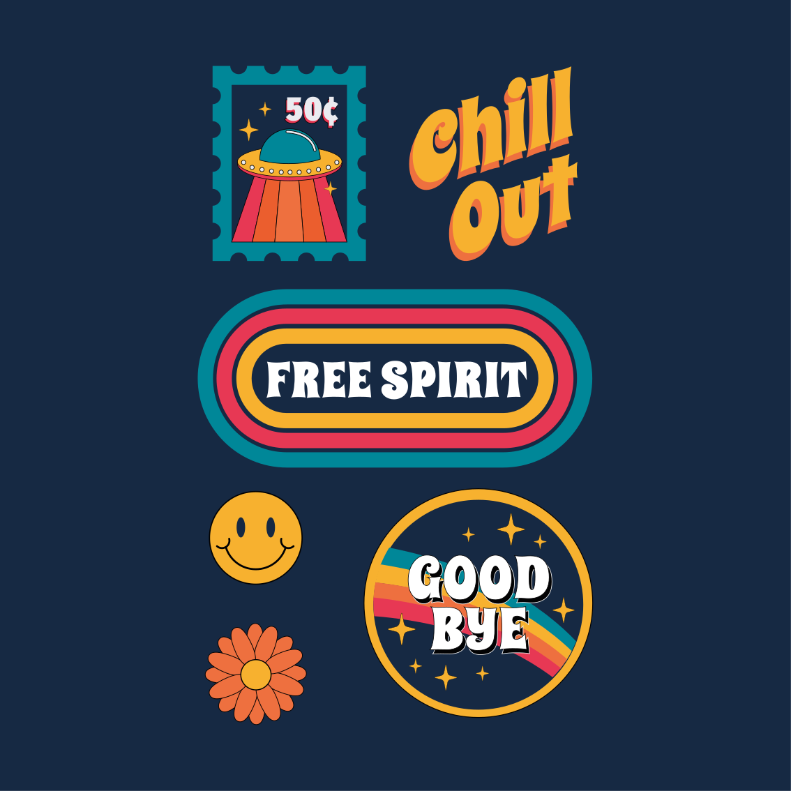 Plakatai svetainė 70-ųjų linksmybės ir poilsis - „Tenstickers“