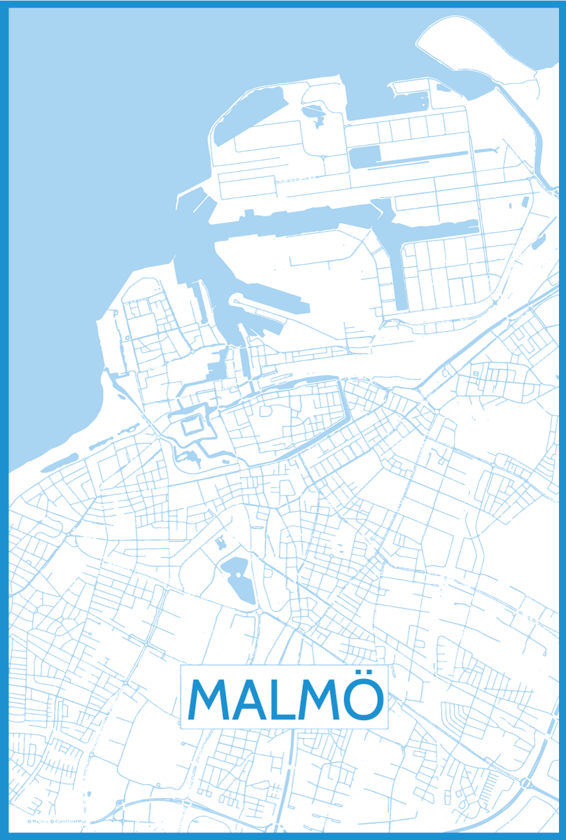 Plakatai svetainė malmo žemėlapis - „Tenstickers“