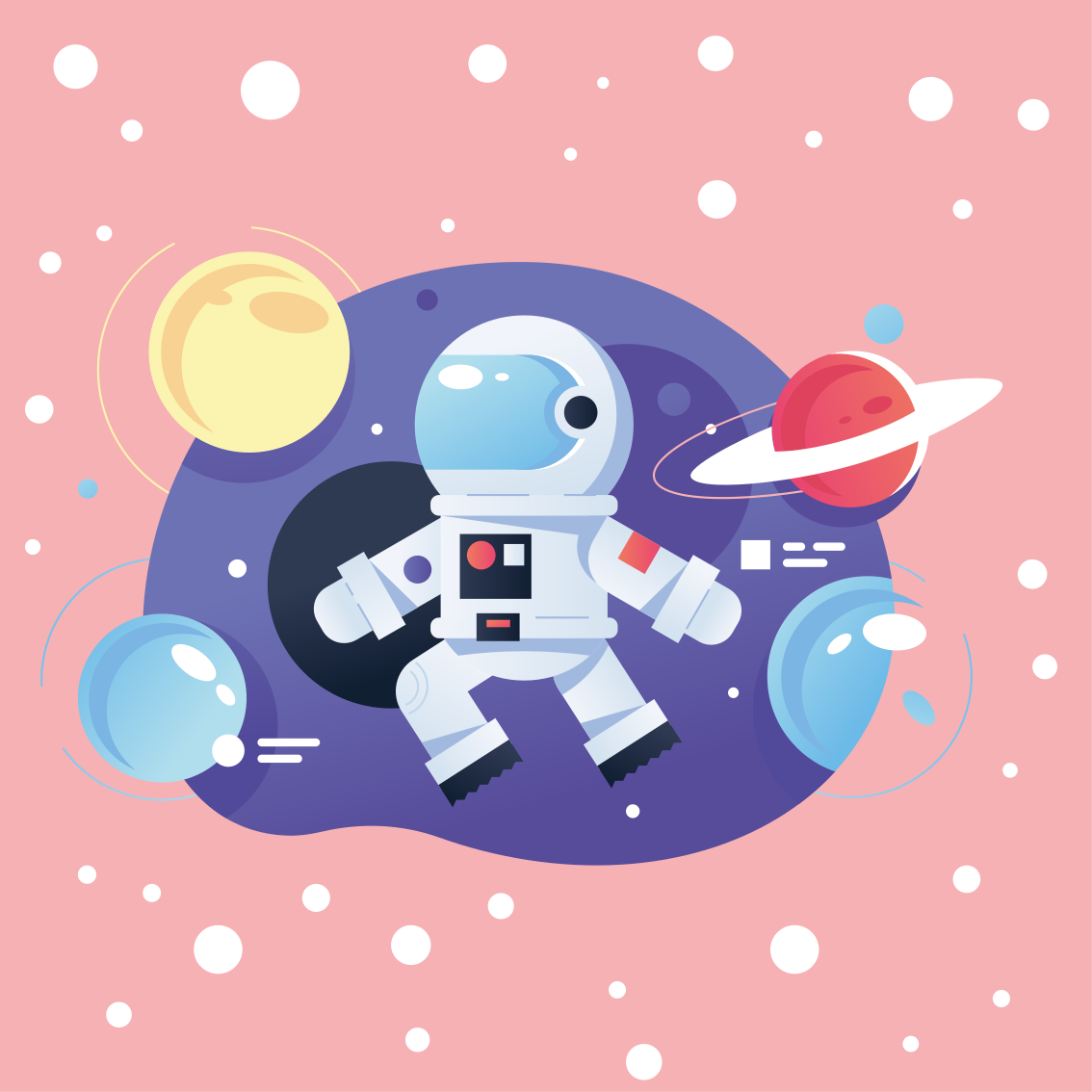Plakatai vaikų darželis su skirtingais kosmonautais - „Tenstickers“