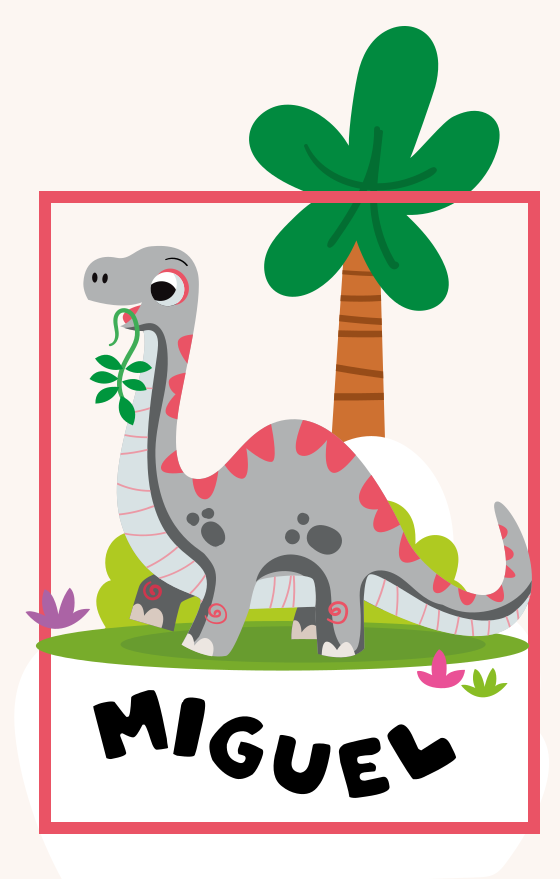 Plakatai vaikų darželis pilkas ilgakaklis dinozauras - „Tenstickers“
