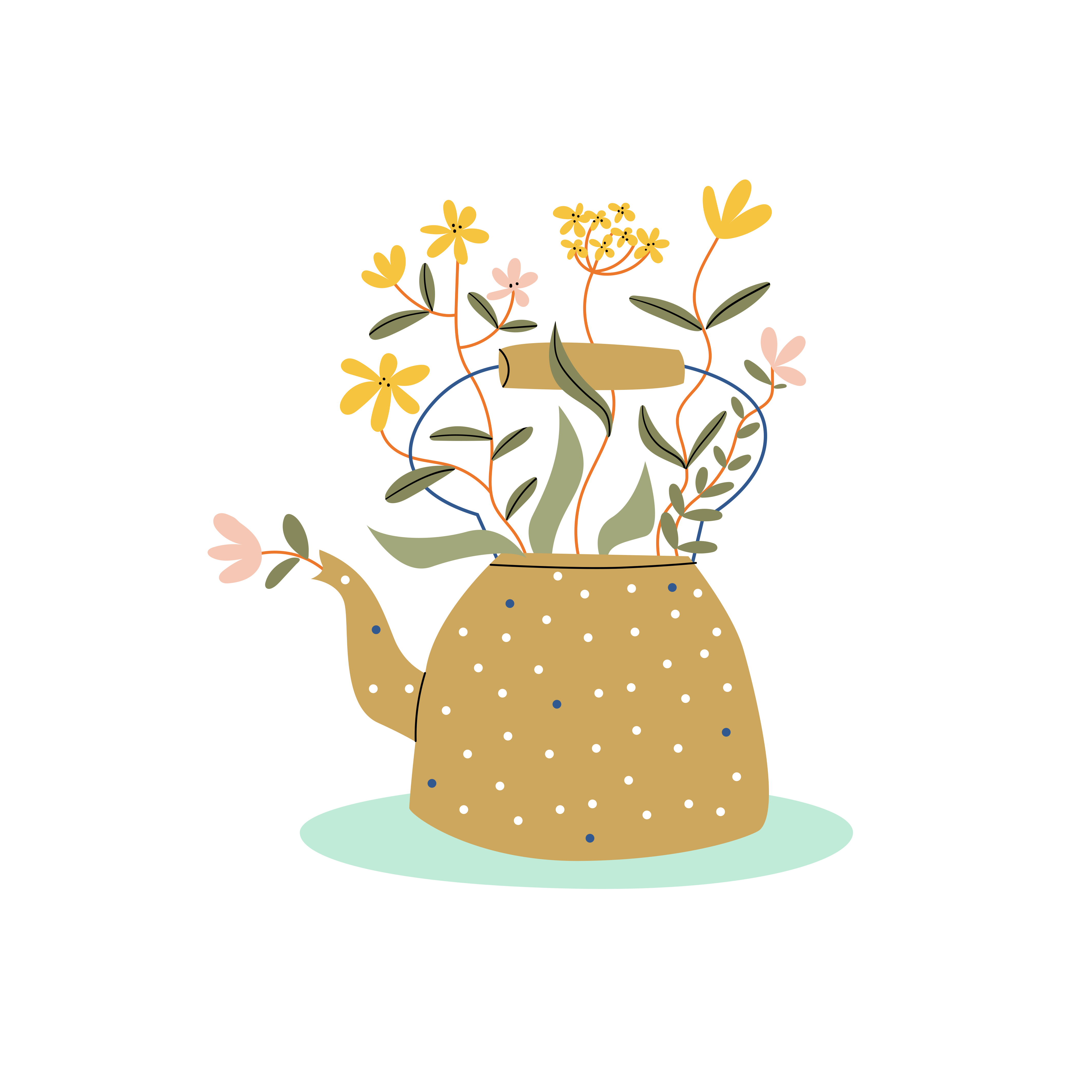 Plakatai gėlės abstraktus laistymo kanistras - „Tenstickers“