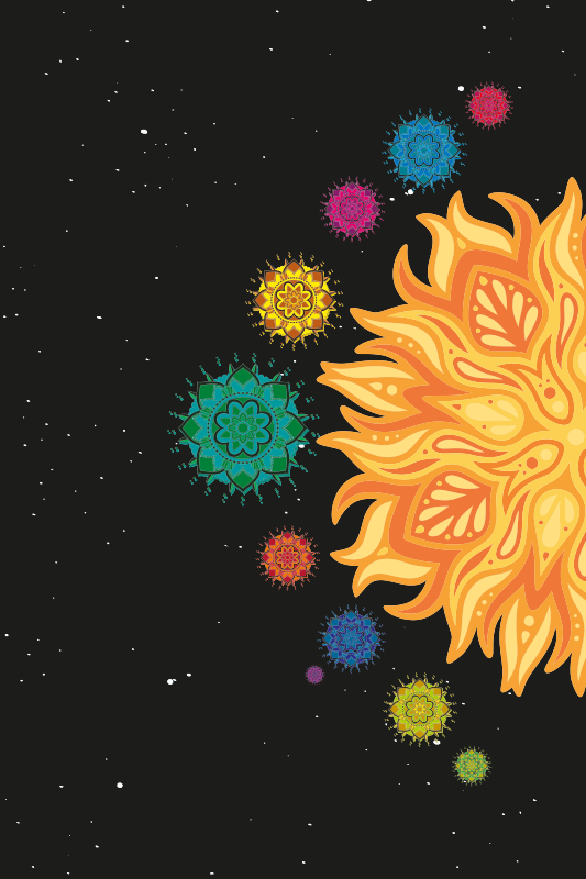 Plakatai paauglys saulės sistemos mandala - „Tenstickers“