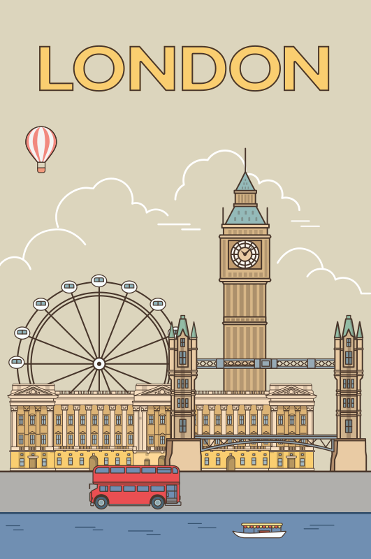 Plakatai šalys ir miestai londonas - „Tenstickers“