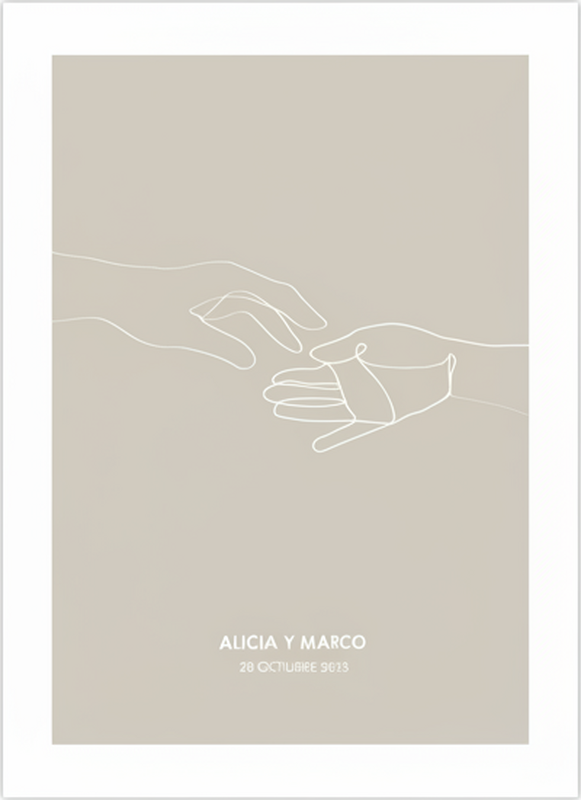 Plakatai personalizuotas minimalistinės siekiančios rankos - „Tenstickers“