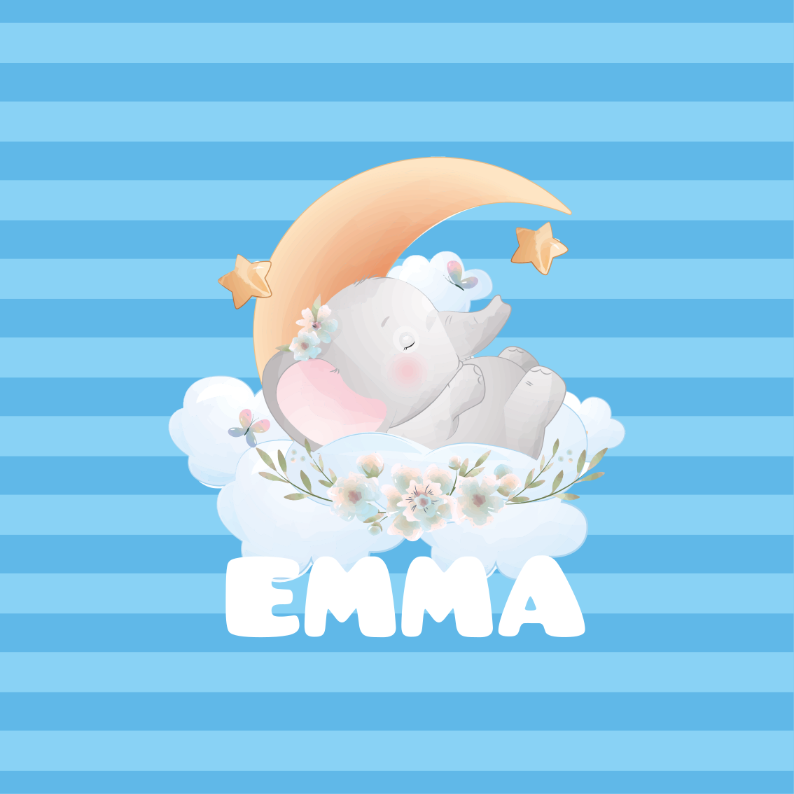 Plakatai personalizuotas miegantis dramblio sapnas - „Tenstickers“