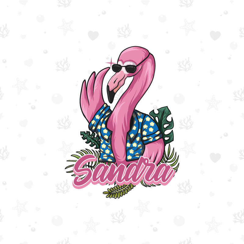 Plakatai personalizuotas Šaunus flamingo vibes - „Tenstickers“