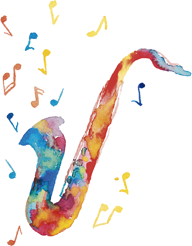 Plakatai muzika spalvotas saksofonas - „Tenstickers“