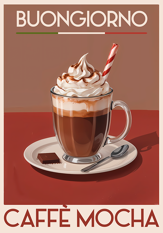 Plakatai vintažinis mocha kava - „Tenstickers“
