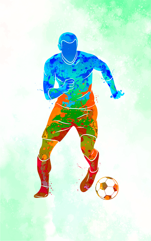 Plakatai futbolas akvarelės žaidėjas - „Tenstickers“