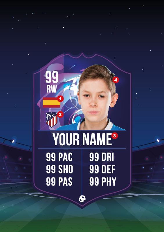 Plakatai futbolas žaidėjo kortelė - „Tenstickers“